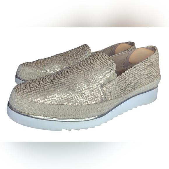 Donald J. Pliner Shoes - Donald Pliner Finni Metallic Gold Loafer Sneakers, Womens 7.5